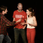 Das RBB-Kamerateam rund um Dennis wiese portraitiert die Schauspieler und Initiatoren des Stücks: Benjamin Stoll und Loretta Müller